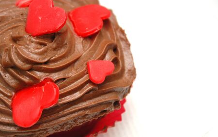 Valentine chocolate homemade cupcakeの写真素材