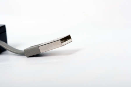 usb connector on whiteの写真素材