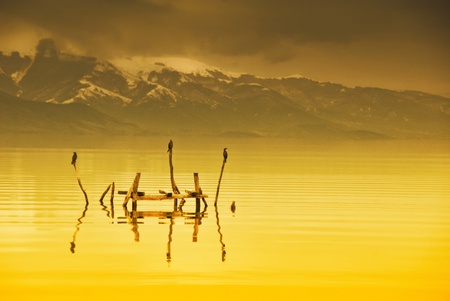 lake prespa, macedoniaの写真素材