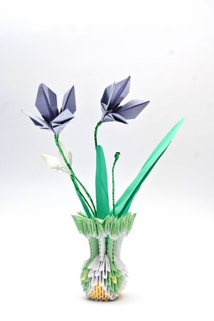 flower in a vase origami artの写真素材