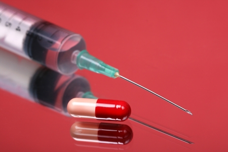 Medical Syringe and pillの写真素材