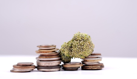 Money,coins,  over white backgroundの写真素材