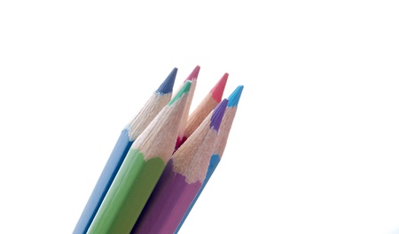 pencils on white backの写真素材