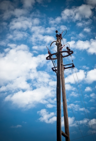 wooden poleの写真素材
