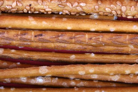 grissini sticks with sesameの写真素材
