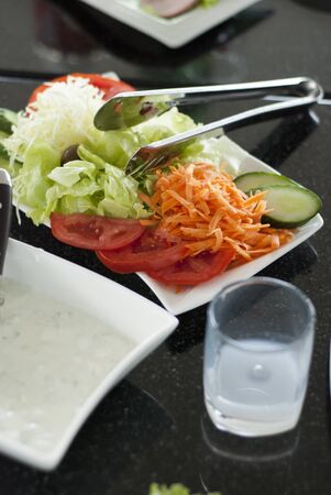 Fresh vegetable salad and oyzoの写真素材