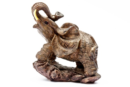 Wooden elephant figurineの写真素材