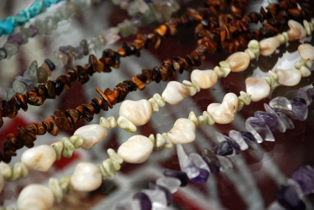 handmade necklace with shellsの写真素材