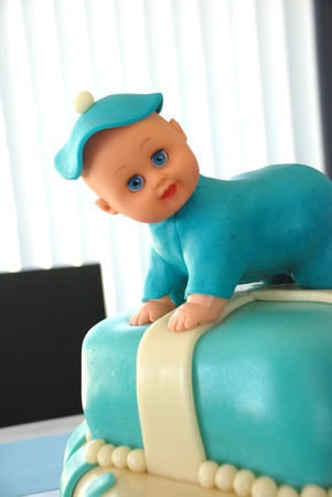 unique doll  baby boy birthday cake の写真素材
