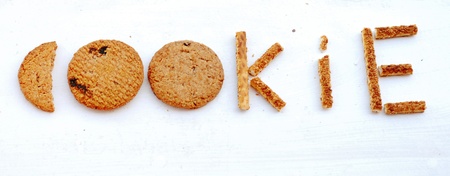 cookies,text woth cookies and salty sticksの写真素材