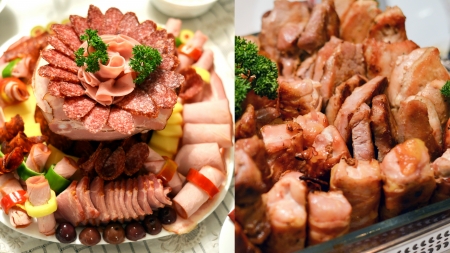 Assorted cold cuts ,collageの写真素材