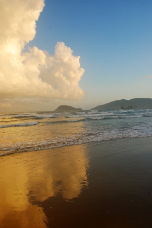 sunset on the beach,ioninan sea,   greeceの写真素材