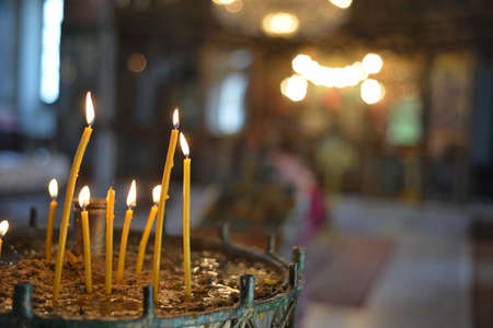 Burning candlesの写真素材