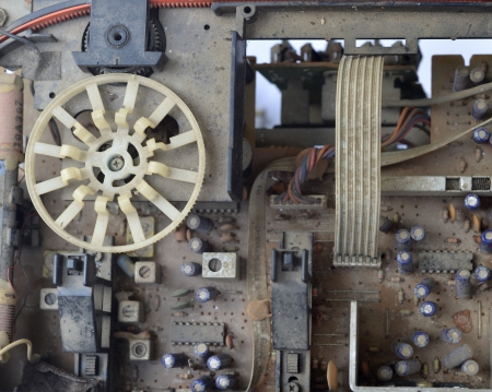 Vintage dusty stereo radio cassette recorderの写真素材