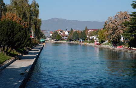 river drim, struga, macedonia                       のeditorial素材
