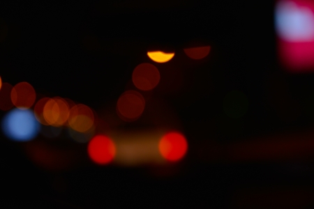 Defocused night street lights backgroundの写真素材