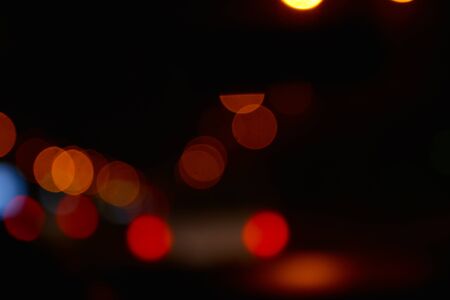 Defocused night street lights backgroundの写真素材