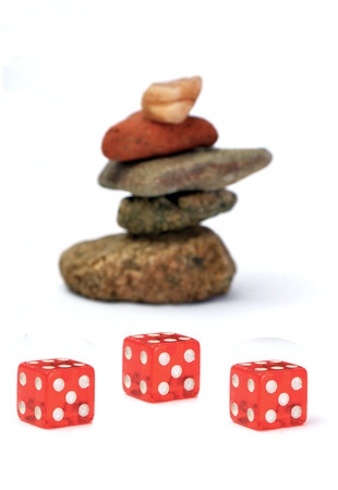 Red dice and stonesの写真素材