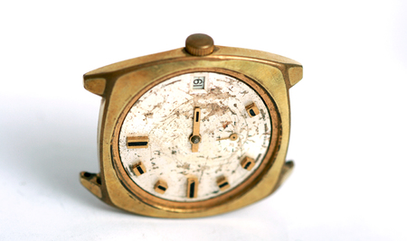 Old damaged wrist watch