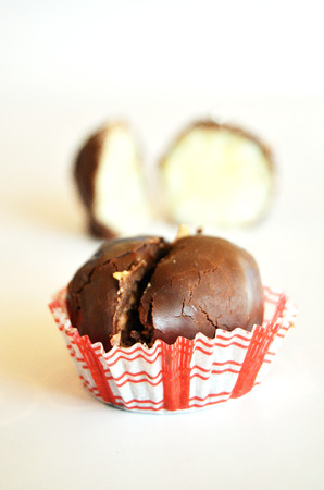 Homemade Chocolate Truffles Close-upの写真素材