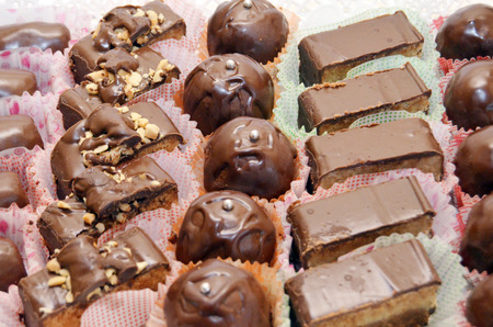 Homemade Chocolate Truffles Close-upの写真素材
