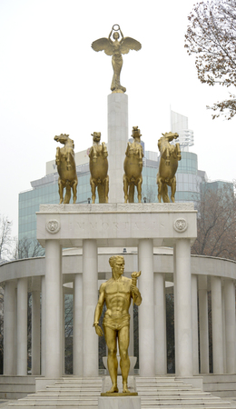Golden angel of skopje in macedoniaのeditorial素材