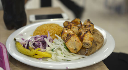 Chicken shish kebabの写真素材