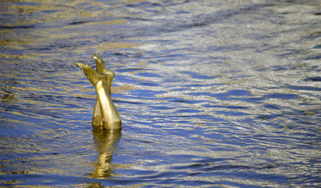 statue of legs in a waterのeditorial素材