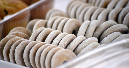 tea cookies with sugar powderの写真素材