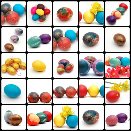 Easter eggs collageの写真素材