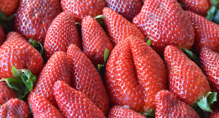 Strawberries in a marketの写真素材
