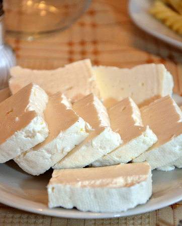 Organic sheep cheese from macedoniaの写真素材
