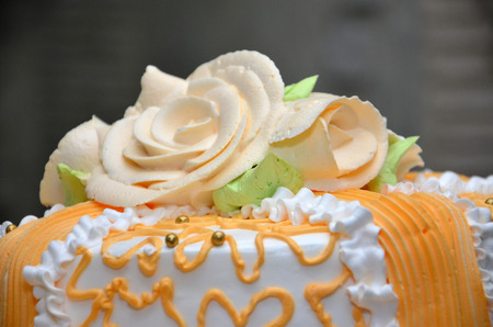 orange wedding cakeの写真素材