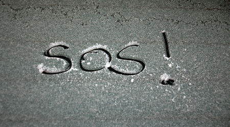 text SOS on a frostの写真素材