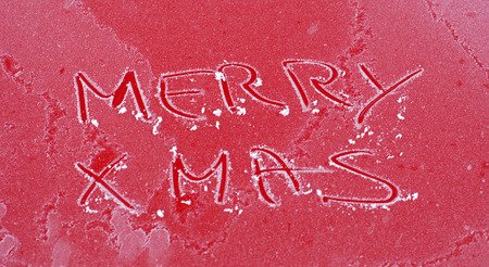 Merry Xmas on frostの写真素材