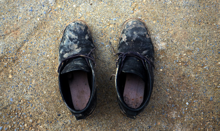 dirty old shoesの写真素材