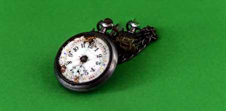 picture of old  out of order watch pocket watchの写真素材