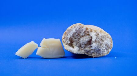 Dry cream cheese in triangle shape