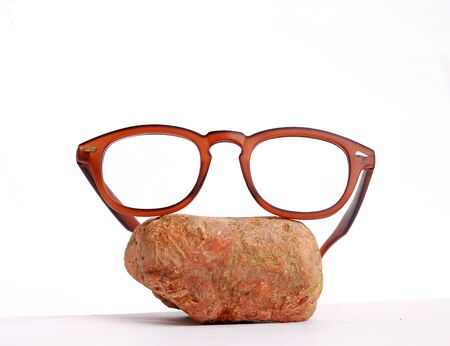 Photo of a new Brown fashion men eyeglassesの写真素材