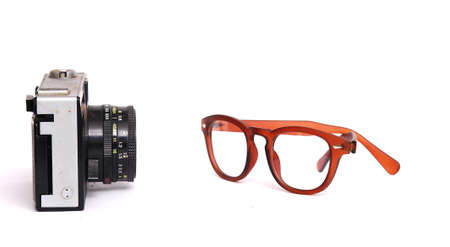 Photo of a new Brown fashion men eyeglassesの写真素材