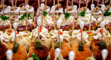 picture of a beutifill decorated canapesの写真素材