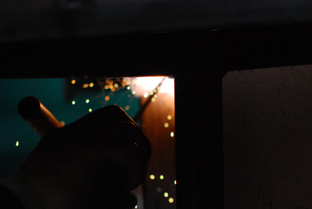 Welding in manufacturing plant, picture of a