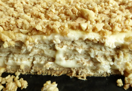 OPicture of a Bisquit cake with peanuts, macroの写真素材