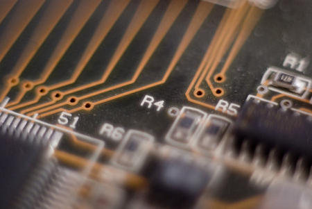 picture of an circuit board macro