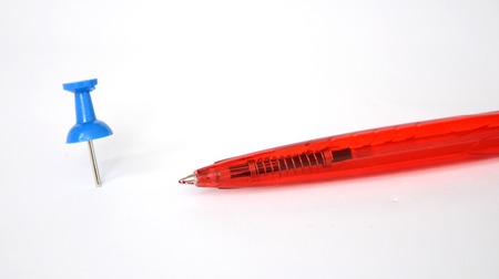 Red pen isolated on white background pictureの写真素材