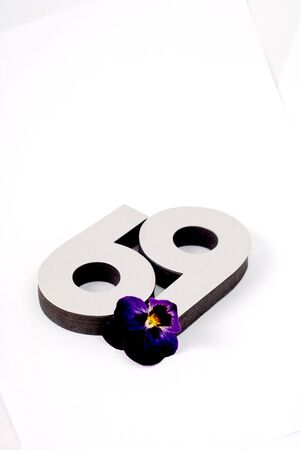 Picture of a Number 69 on a white back