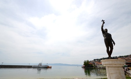 Picture of a Lake Ohrid  in Macedoniaのeditorial素材