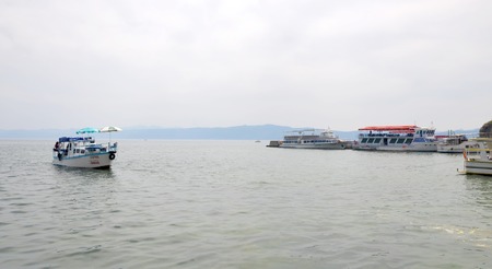 Picture of a Lake Ohrid  in Macedoniaのeditorial素材