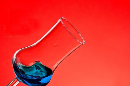 picture of a glass of Blue curacao cocktailの写真素材