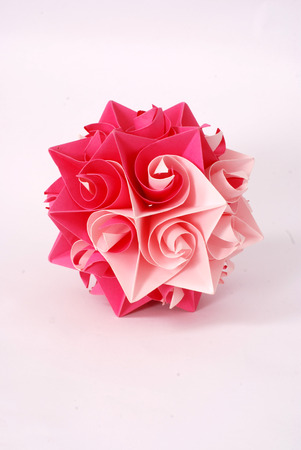 Picture of a origami star flowers , Art conceptの写真素材
